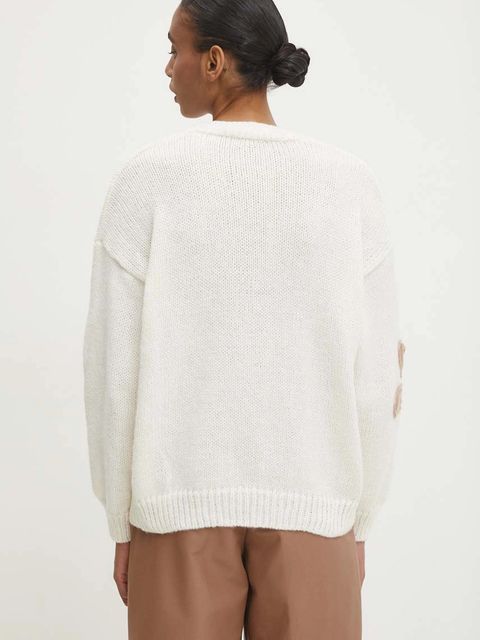 Answear.LAB kardigan z dodatkiem wełny damski kolor beżowy