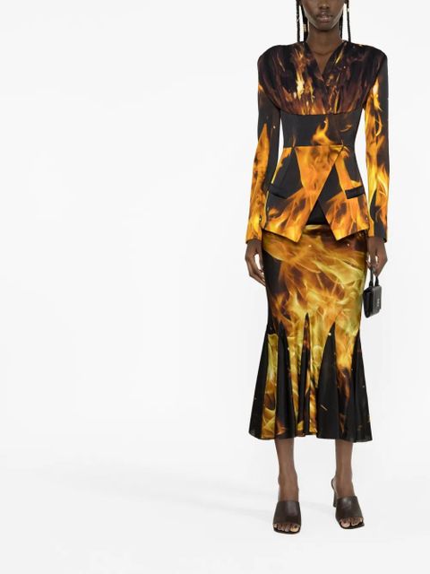 Balmain fire-print collarless blazer - Black - zdjęcie produktu nr 2