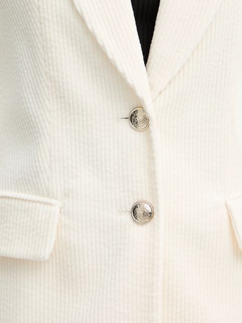 Morgan marynarka sztruksowa kolor beżowy jednorzędowa gładka VKENI.F