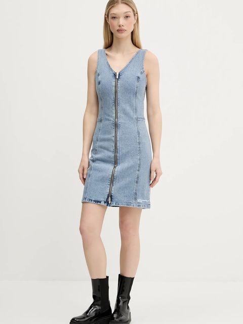 Karl Lagerfeld Jeans sukienka jeansowa kolor niebieski mini dopasowana A3W13016 - zdjęcie produktu nr 2