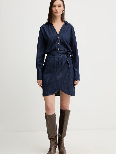 Morgan sukienka jeansowa kolor niebieski mini rozkloszowana RICK