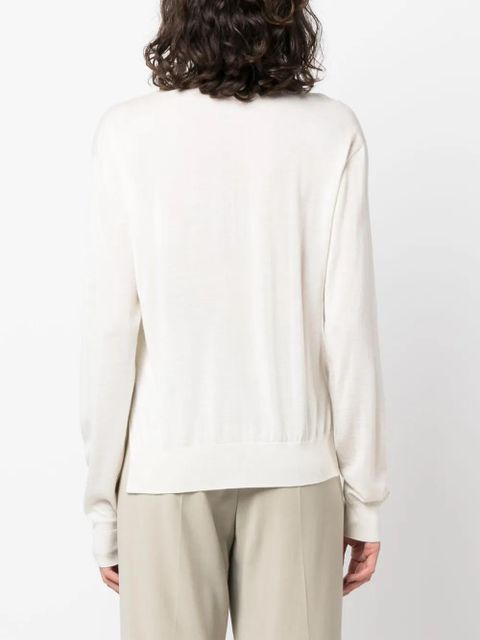 Jil Sander ribbed crew neck jumper - White