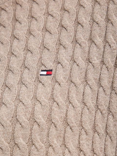 Tommy Hilfiger sweter bawełniany kolor beżowy lekki WW0WW44993