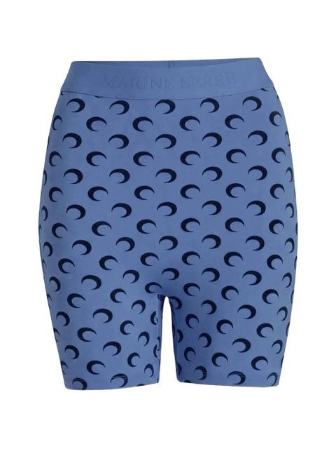Marine Serre moon-print mini shorts - Blue - zdjęcie produktu nr 1