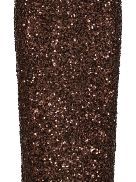 ROTATE BIRGER CHRISTENSEN sequin-embellished midi skirt - Brown - zdjęcie produktu nr 2