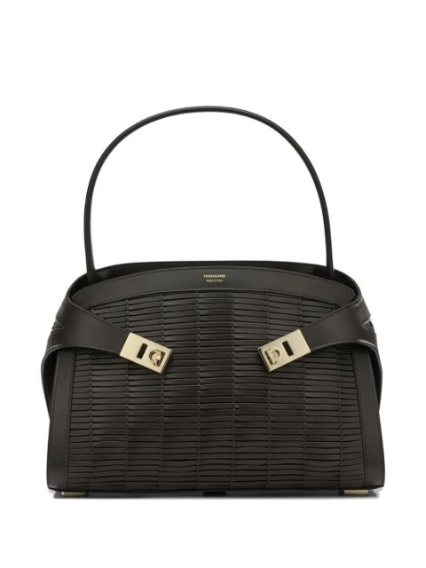 Ferragamo Hug Soft woven-design tote bag - Brown - zdjęcie produktu nr 1