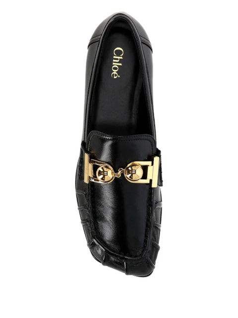 Chloé asymmetric metallic-milles loafers - Black