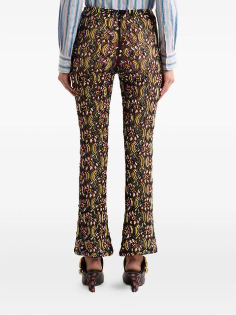 ETRO lace bead sequin trousers - Black