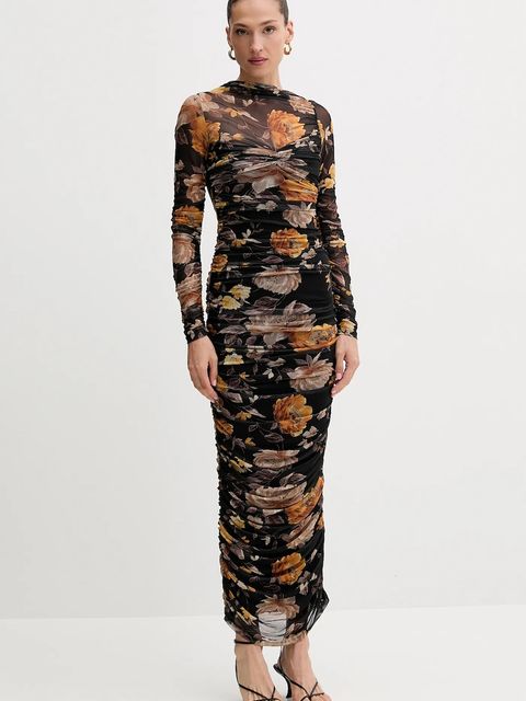 Bardot sukienka kolor czarny midi dopasowana 60096DB - zdjęcie produktu nr 1