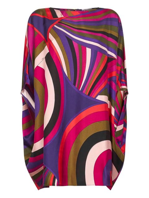 PUCCI abstract-pattern print cape dress - Purple - zdjęcie produktu nr 1