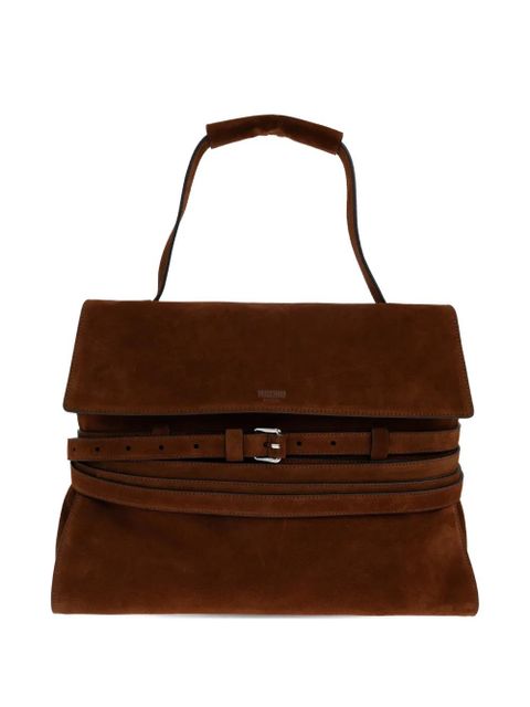 Moschino belted top-handle tote bag - Brown - zdjęcie produktu nr 1