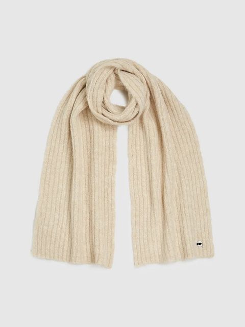 Karl Lagerfeld szalik IKON damski kolor beżowy gładki A4W33119 - zdjęcie produktu nr 1