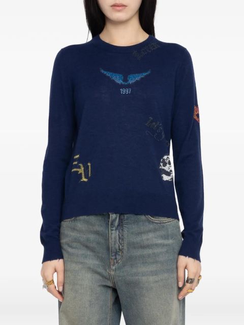 Zadig&Voltaire crystal-embellishment sweater - Blue