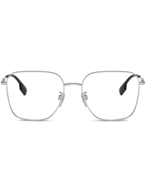 Burberry Eyewear logo-plaque square-frame glasses - Silver