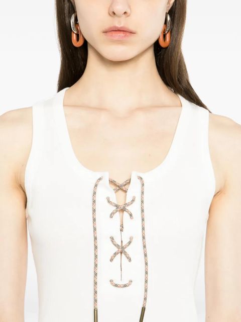 Burberry lace-up tank top - White