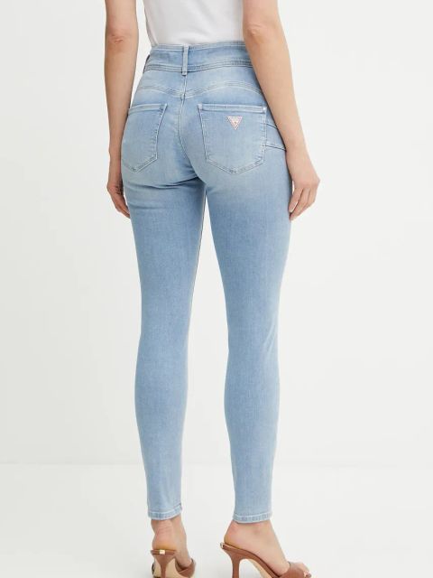 Guess jeansy damskie kolor niebieski W5GA34 D5PY2
