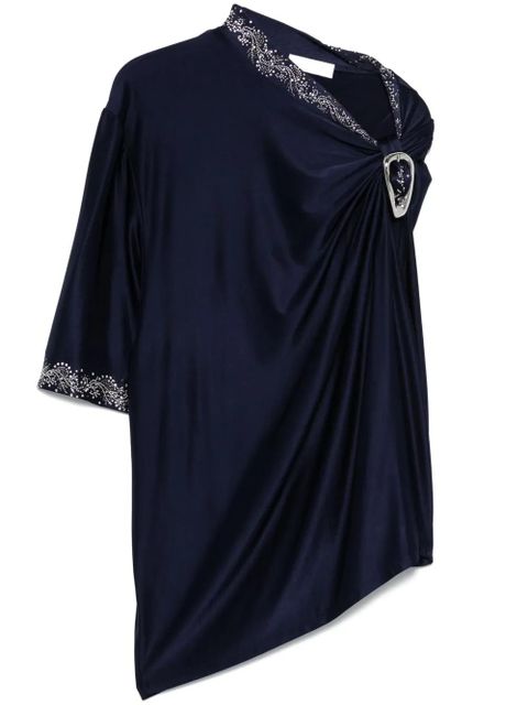 Rabanne buckle-detail draped top - Blue - zdjęcie produktu nr 1