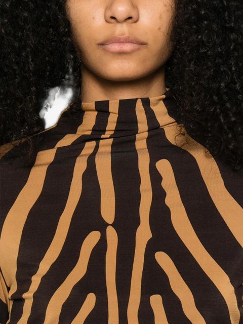Ferragamo zebra print top - Brown