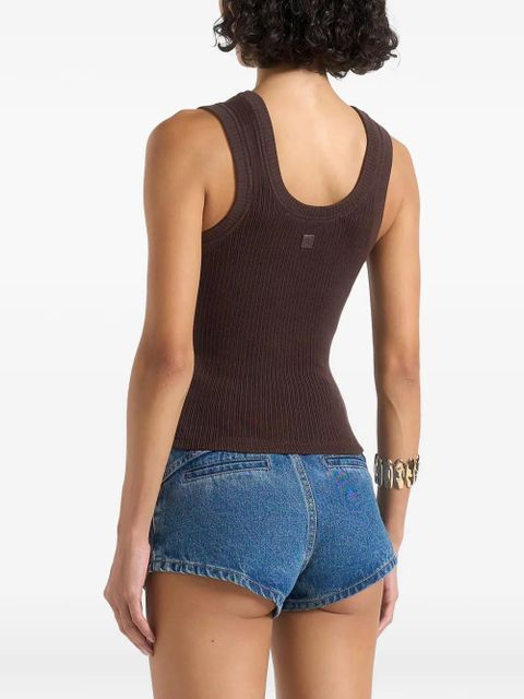 Manière De Voir Liane ribbed scoop-neck tank top - Brown