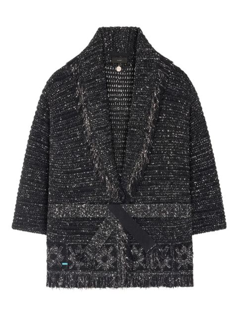 Alanui City Lights fringed sequin cardigan - Black - zdjęcie produktu nr 1