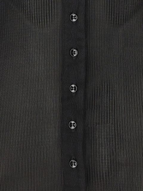Saint Laurent lace-trim ribbed cardigan - Black