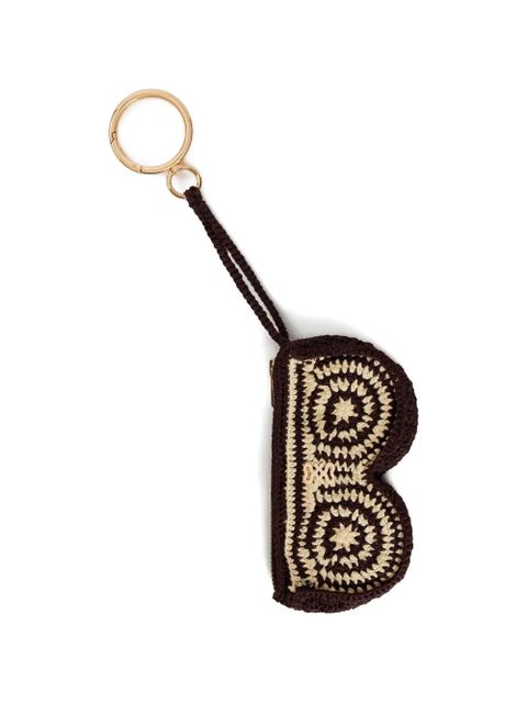 SANDRO crochet-knit logo-plaque keyring - Neutrals - zdjęcie produktu nr 1