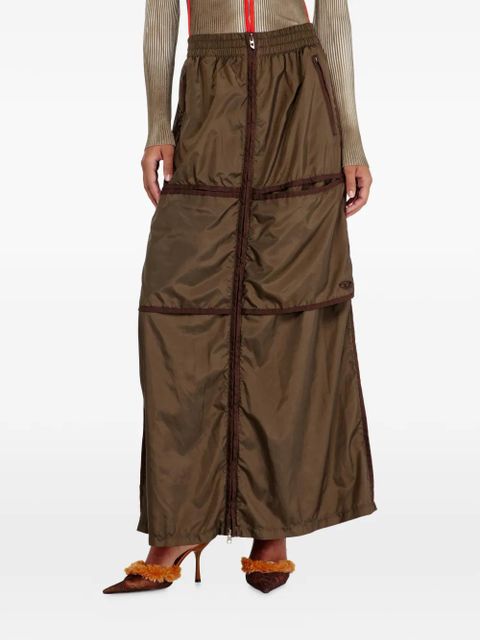 Diesel Oval D zip-front skirt - Brown