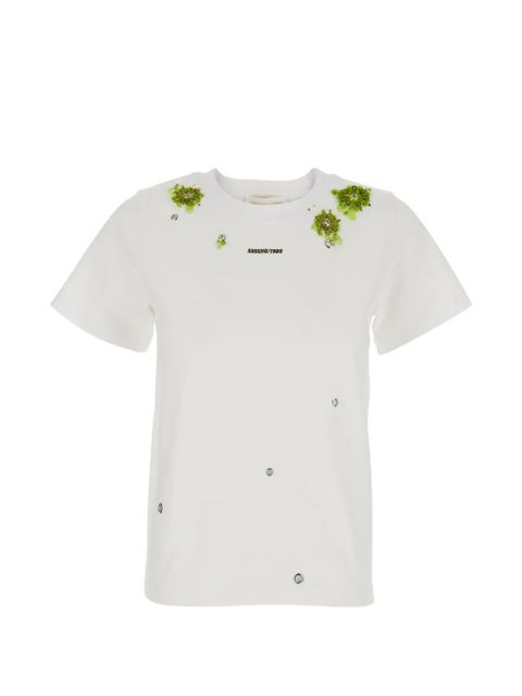 SHUSHU/TONG eyelet-embellished T-shirt - White - zdjęcie produktu nr 1