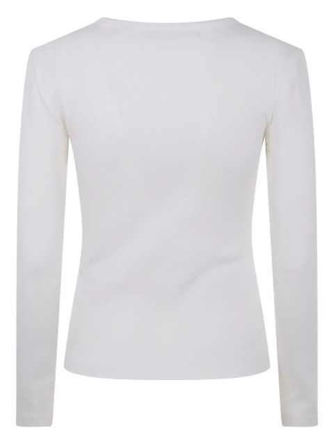 Blumarine cat-print ribbed top - Black