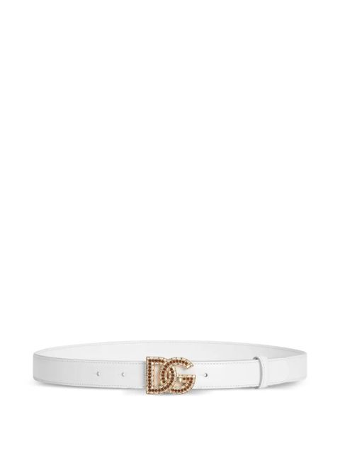 Dolce & Gabbana embellished-logo belt - White - zdjęcie produktu nr 1
