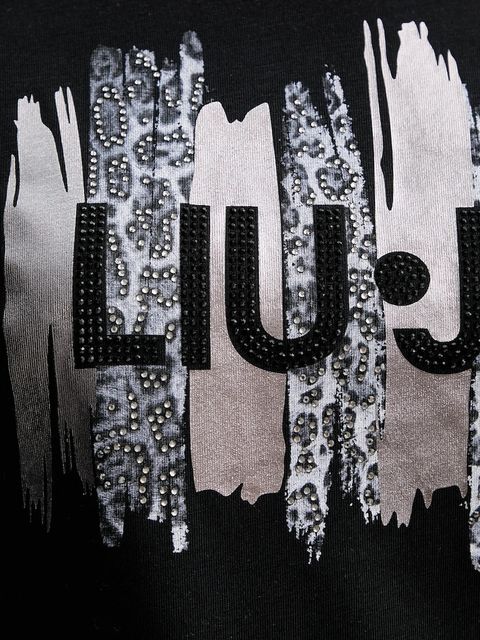 Liu Jo t-shirt bawełniany damski kolor czarny MF5456 JS923