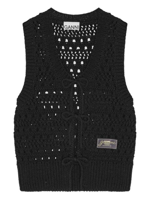 GANNI open-knit cardigan - Black - zdjęcie produktu nr 1