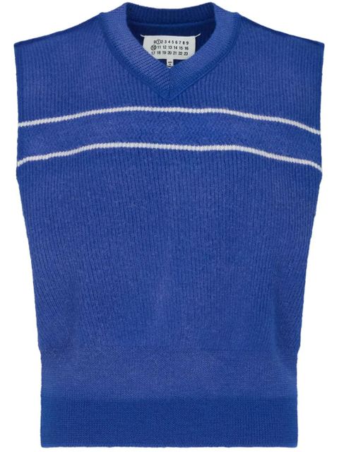 Maison Margiela striped virgin-wool vest - Blue