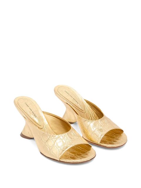 DRIES VAN NOTEN open-toe leather sandals - Gold - zdjęcie produktu nr 2