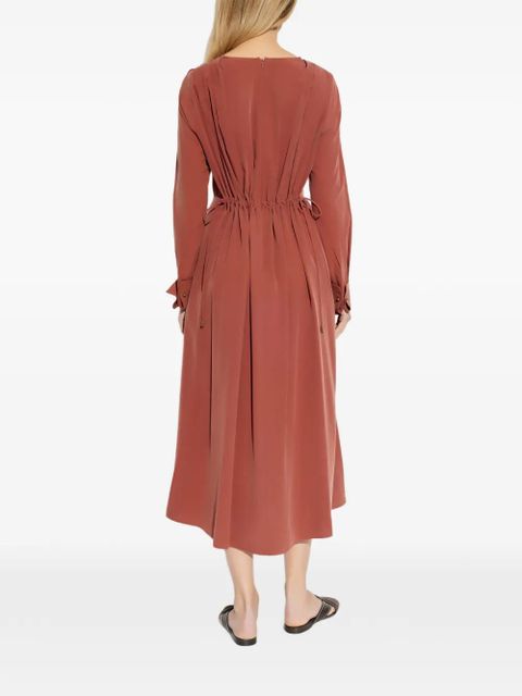Max Mara V-neck tie midi dress - Brown
