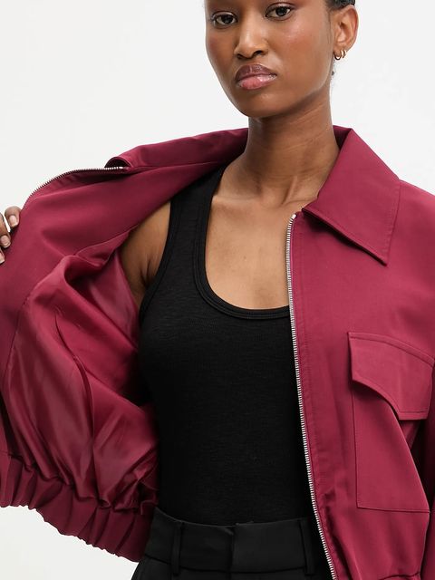 Answear.LAB kurtka kolor bordowy przejściowa
