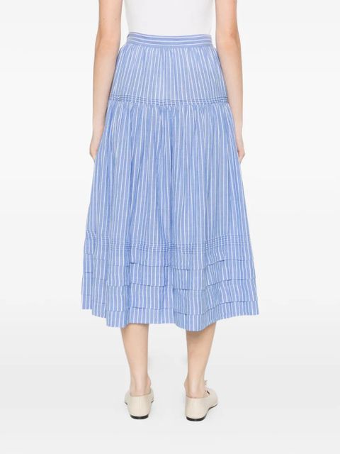 DÔEN striped tiered skirt - Blue