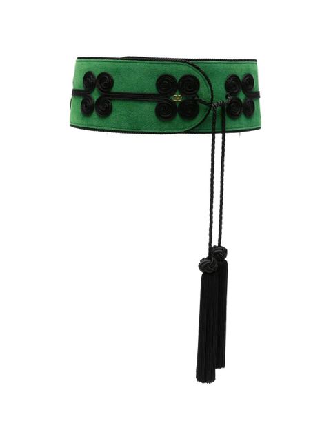 Valentino Garavani floral-appliqué belt - Green - zdjęcie produktu nr 1