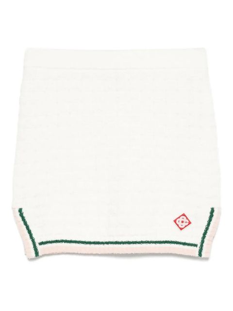 Casablanca striped-trim cotton skirt - White - zdjęcie produktu nr 1