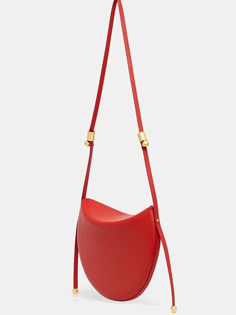 Furla torebka skórzana Moonstone M Shoulder Bag kolor czerwony WB01868 BX3104 4484S - zdjęcie produktu nr 2