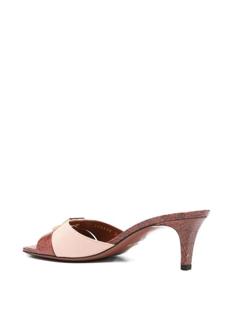 FENDI 65mm FFold heeled sandals - Brown