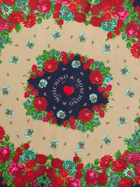 Moschino floral silk scarf - Neutrals