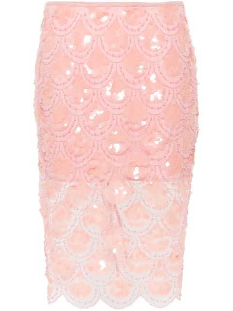 ROTATE BIRGER CHRISTENSEN sequinned pencil skirt - Pink - zdjęcie produktu nr 1
