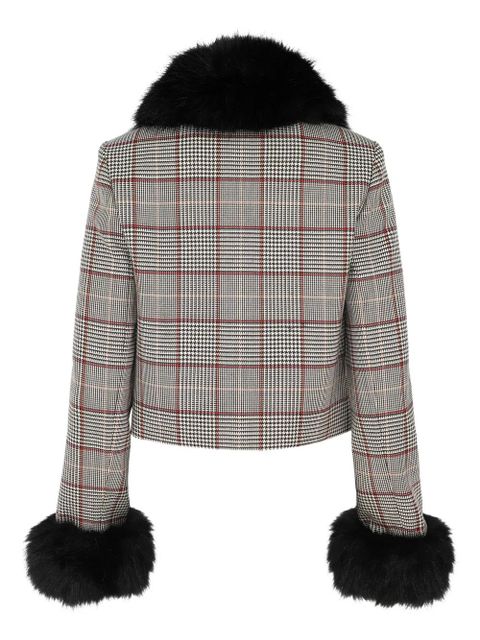 Self-Portrait check faux-fur jacket - Brown - zdjęcie produktu nr 2