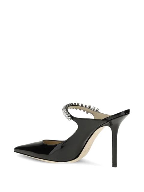 Jimmy Choo Bing crystal-embellished patent leather pumps - Black