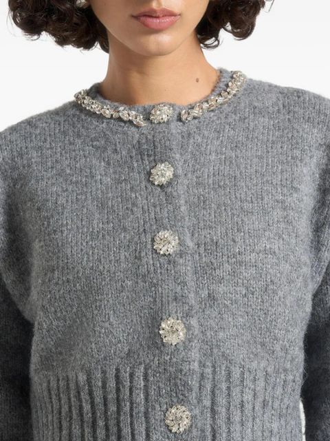 Manière De Voir Caren embellished button cardigan - Grey
