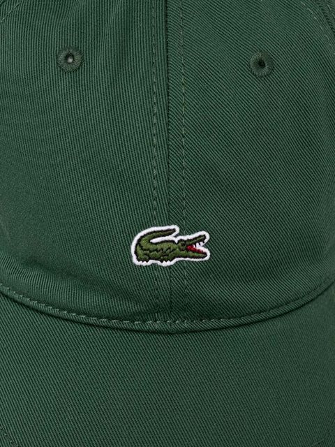 Lacoste czapka z daszkiem bawełniana kolor zielony z aplikacją