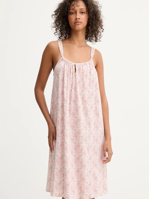 Lauren Ralph Lauren koszulka nocna damska kolor różowy bawełniana ILN22353