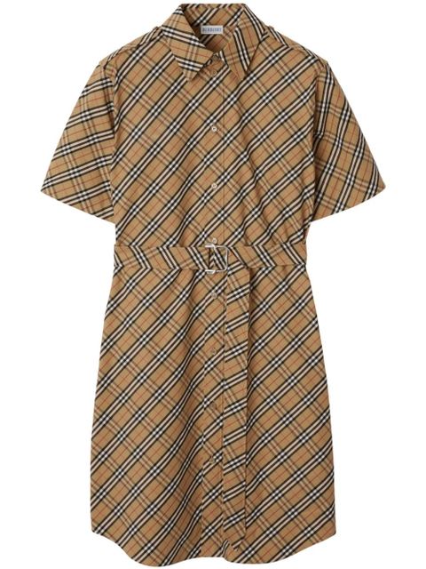 Burberry checked cotton dress - Neutrals - zdjęcie produktu nr 1