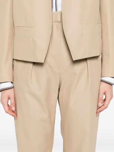 Max Mara Dede pleated raw-edge trousers - Neutrals